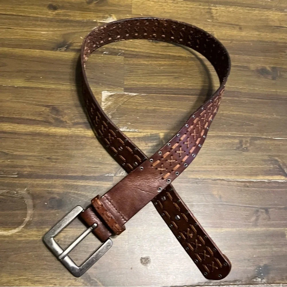 Fossil Double Hole Brown Leather Belt - Picture 1 of 9